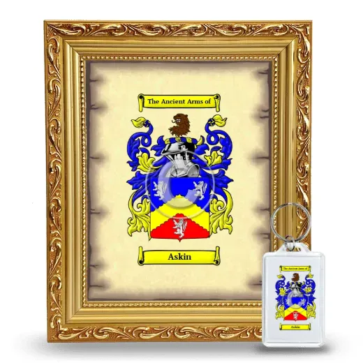 Askin Framed Coat of Arms and Keychain - Gold