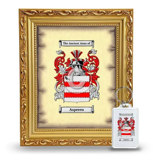 Asperen Framed Coat of Arms and Keychain - Gold