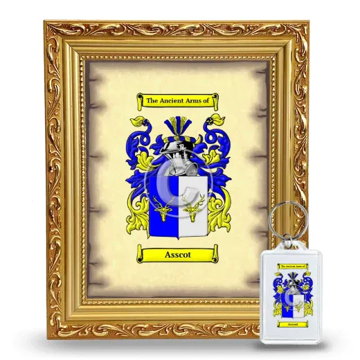 Asscot Framed Coat of Arms and Keychain - Gold