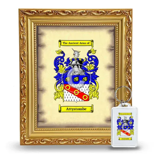 Attystombe Framed Coat of Arms and Keychain - Gold