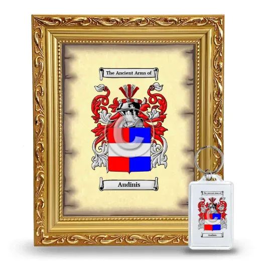 Audinis Framed Coat of Arms and Keychain - Gold