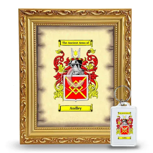 Audley Framed Coat of Arms and Keychain - Gold