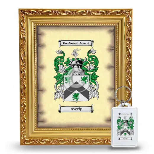 Averly Framed Coat of Arms and Keychain - Gold