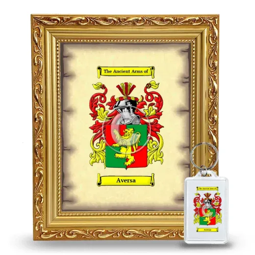 Aversa Framed Coat of Arms and Keychain - Gold