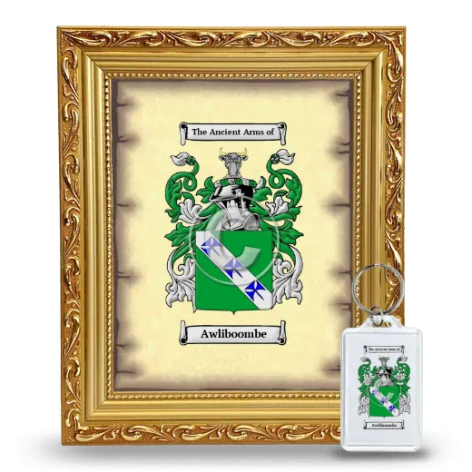 Awliboombe Framed Coat of Arms and Keychain - Gold