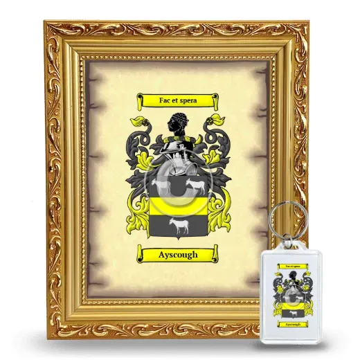 Ayscough Framed Coat of Arms and Keychain - Gold