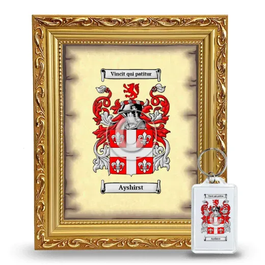Ayshirst Framed Coat of Arms and Keychain - Gold