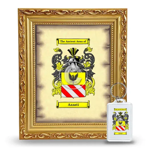 Azzati Framed Coat of Arms and Keychain - Gold