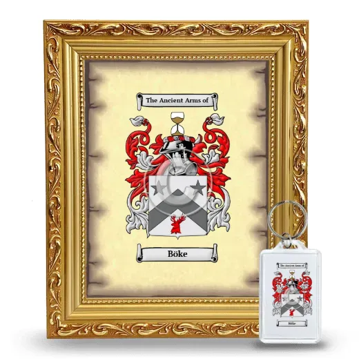Böke Framed Coat of Arms and Keychain - Gold