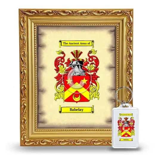 Babelay Framed Coat of Arms and Keychain - Gold