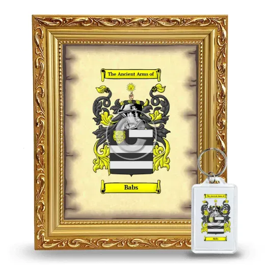 Babs Framed Coat of Arms and Keychain - Gold