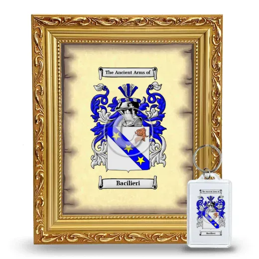 Bacilieri Framed Coat of Arms and Keychain - Gold