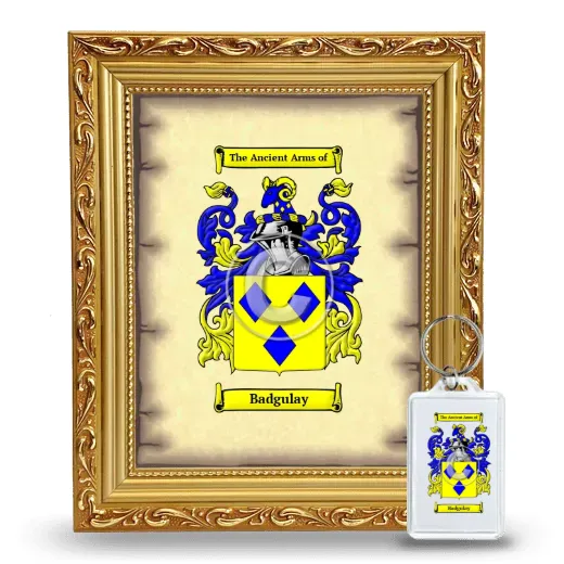 Badgulay Framed Coat of Arms and Keychain - Gold