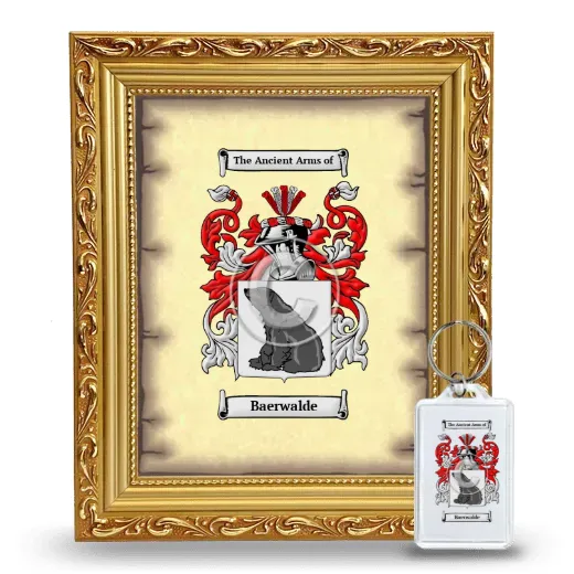 Baerwalde Framed Coat of Arms and Keychain - Gold