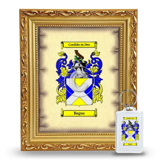 Bagus Framed Coat of Arms and Keychain - Gold