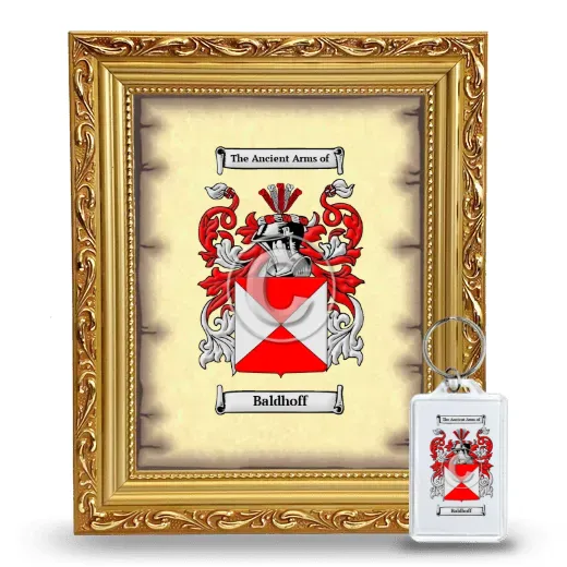 Baldhoff Framed Coat of Arms and Keychain - Gold