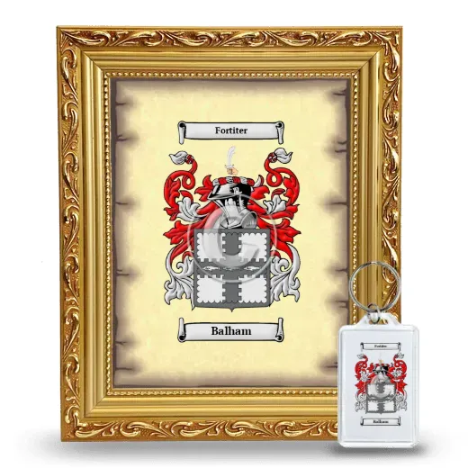 Balham Framed Coat of Arms and Keychain - Gold