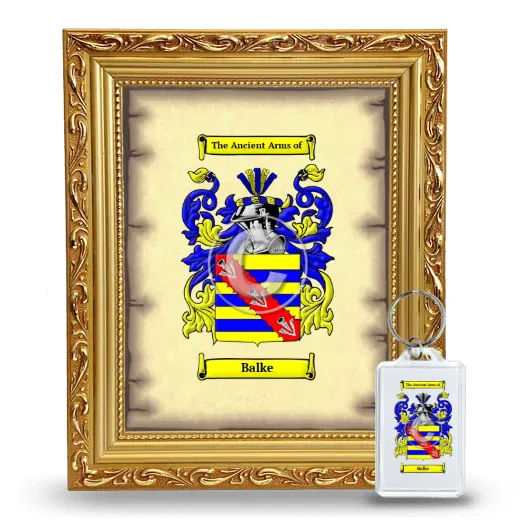 Balke Framed Coat of Arms and Keychain - Gold