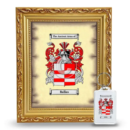 Ballas Framed Coat of Arms and Keychain - Gold