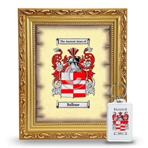 Ballone Framed Coat of Arms and Keychain - Gold