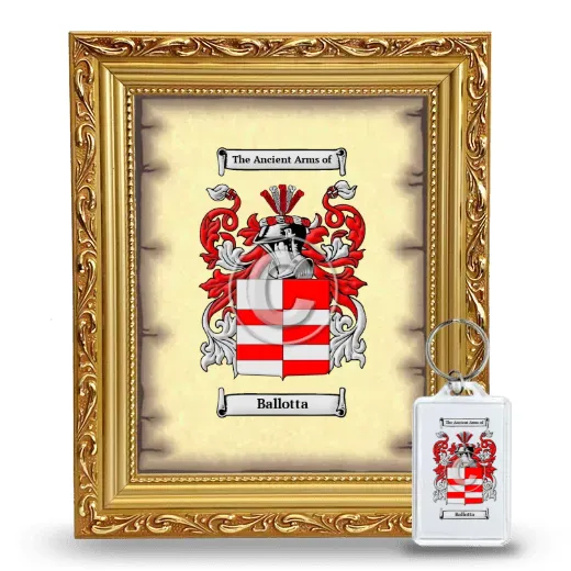 Ballotta Framed Coat of Arms and Keychain - Gold
