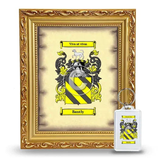 Bantly Framed Coat of Arms and Keychain - Gold