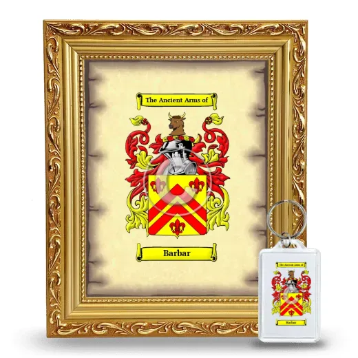 Barbar Framed Coat of Arms and Keychain - Gold