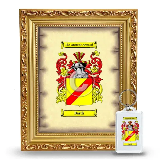 Bardi Framed Coat of Arms and Keychain - Gold
