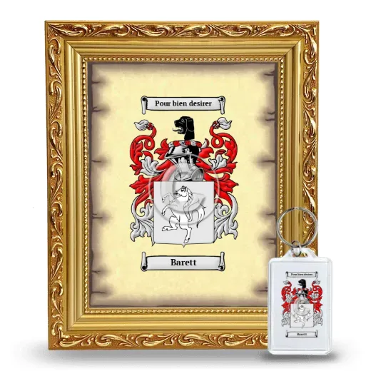 Barett Framed Coat of Arms and Keychain - Gold