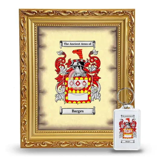 Barges Framed Coat of Arms and Keychain - Gold