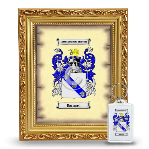Barnard Framed Coat of Arms and Keychain - Gold