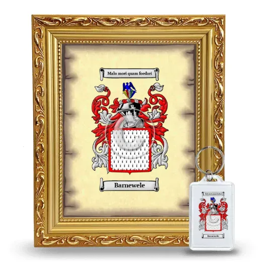 Barnewele Framed Coat of Arms and Keychain - Gold