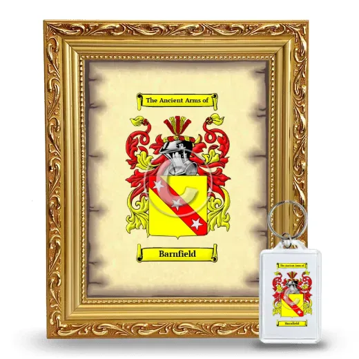 Barnfield Framed Coat of Arms and Keychain - Gold