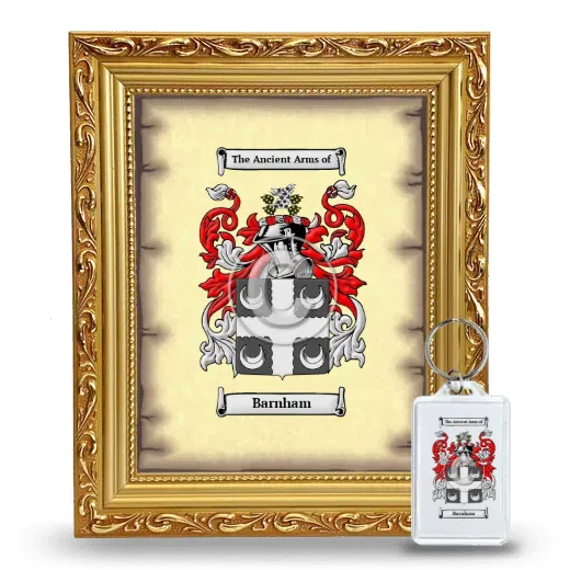 Barnham Framed Coat of Arms and Keychain - Gold