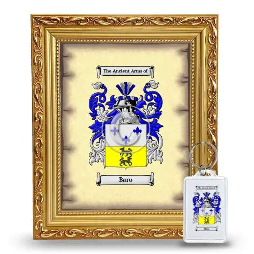 Baro Framed Coat of Arms and Keychain - Gold