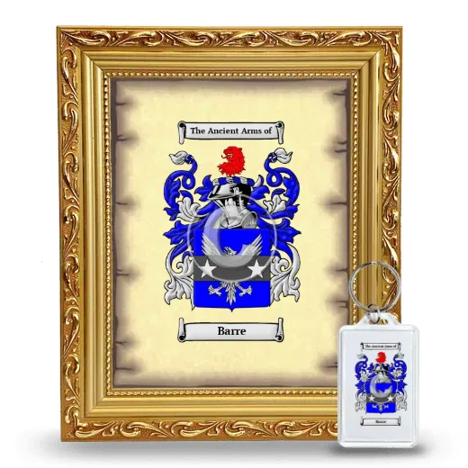 Barre Framed Coat of Arms and Keychain - Gold