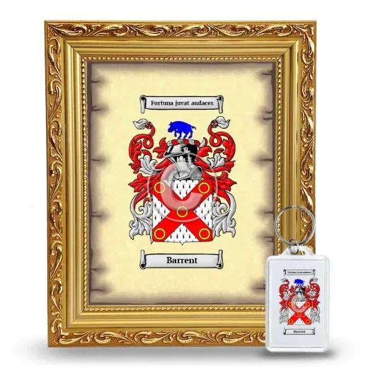 Barrent Framed Coat of Arms and Keychain - Gold