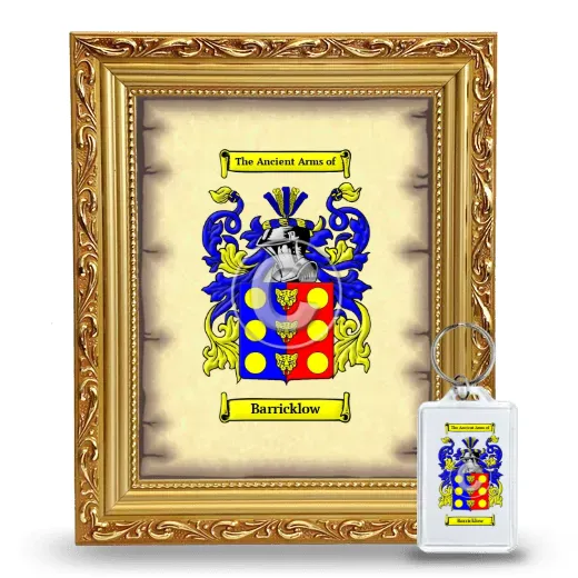 Barricklow Framed Coat of Arms and Keychain - Gold