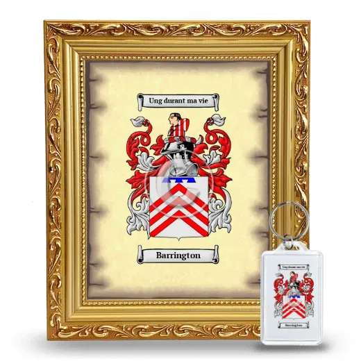 Barrington Framed Coat of Arms and Keychain - Gold
