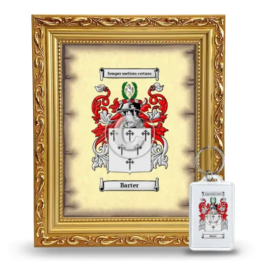 Barter Framed Coat of Arms and Keychain - Gold