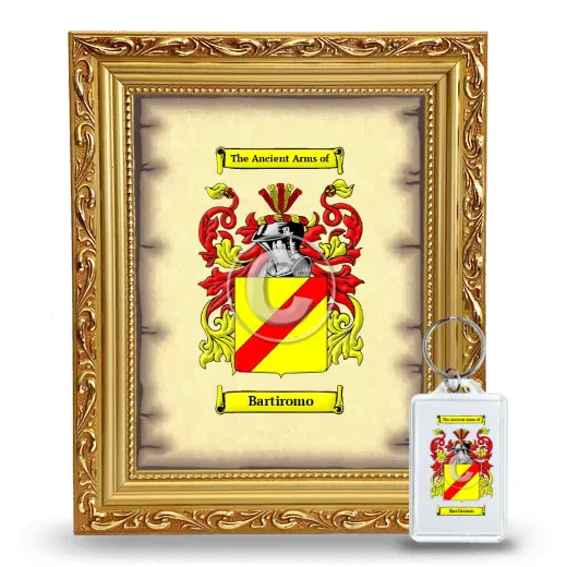 Bartiromo Framed Coat of Arms and Keychain - Gold