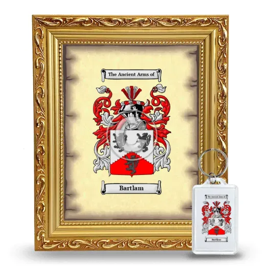 Bartlam Framed Coat of Arms and Keychain - Gold