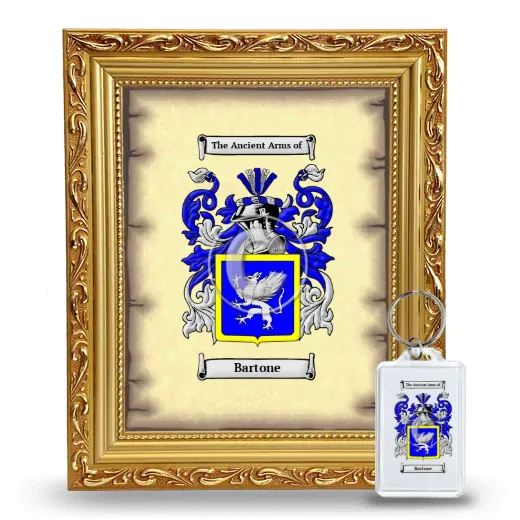 Bartone Framed Coat of Arms and Keychain - Gold