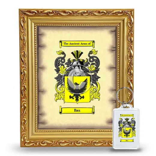 Bas Framed Coat of Arms and Keychain - Gold