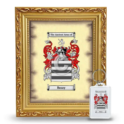 Basay Framed Coat of Arms and Keychain - Gold