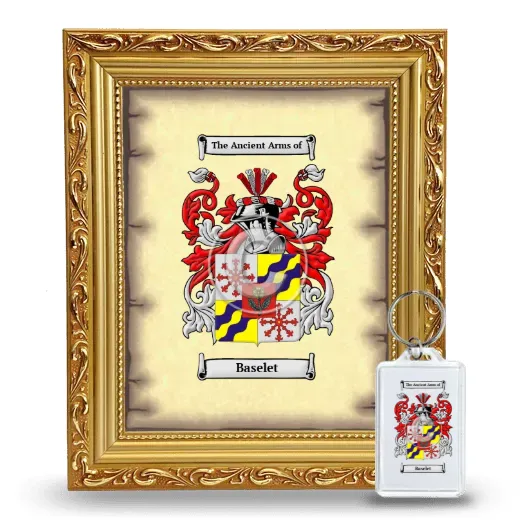 Baselet Framed Coat of Arms and Keychain - Gold