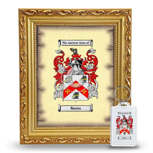 Basen Framed Coat of Arms and Keychain - Gold