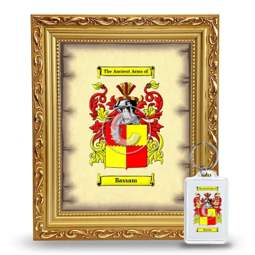 Bassam Framed Coat of Arms and Keychain - Gold