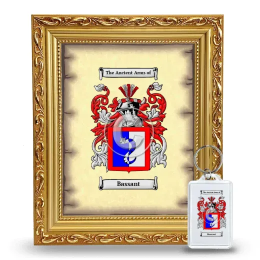 Bassant Framed Coat of Arms and Keychain - Gold