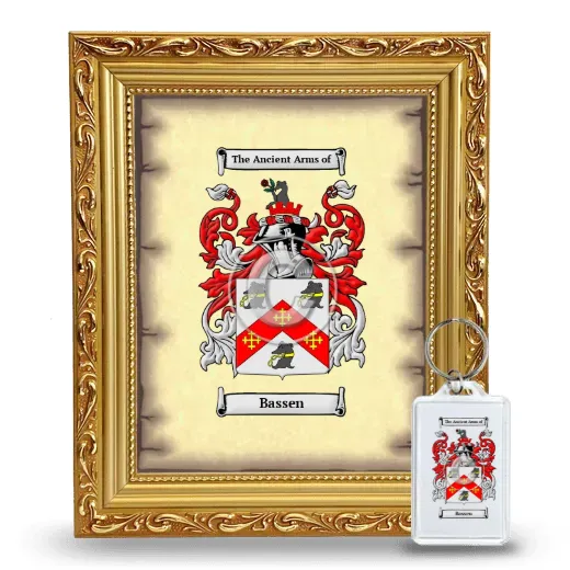 Bassen Framed Coat of Arms and Keychain - Gold